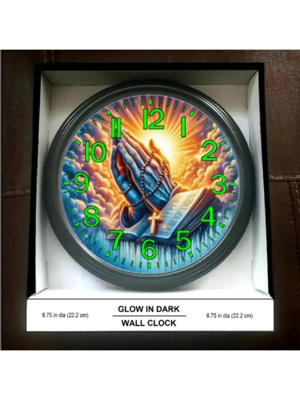 The Power Of Prayer Glow In The Dark Wall Clock New!